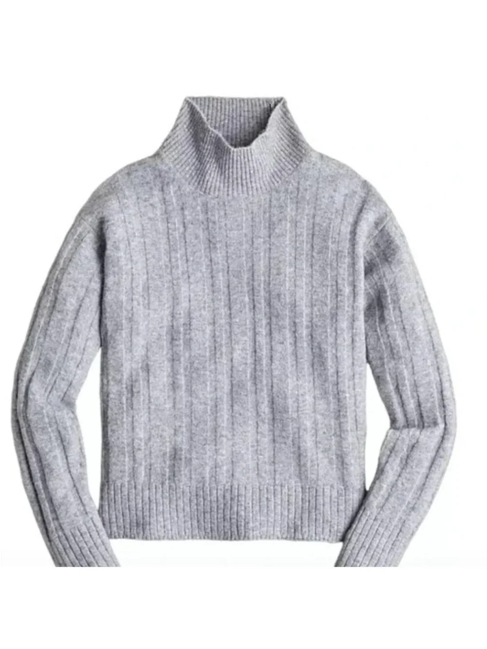 J. CREW Graphite Grey Ribbed Mockneck Supersoft Yarn Alpaca Blend Sweater Medium